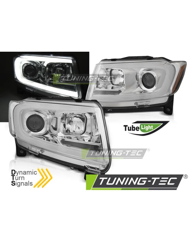 Phares à LED chromés pour CHRYSLER JEEP GRAND CHEROKEE 11-13