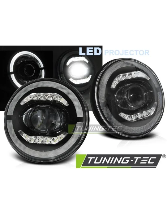 Phares à LED noirs pour Chrysler Jeep Wrangler TJ LJ JK EYE (1996 - 2018)