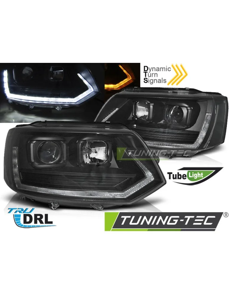 Phares noirs pour VW T5 2010-2015