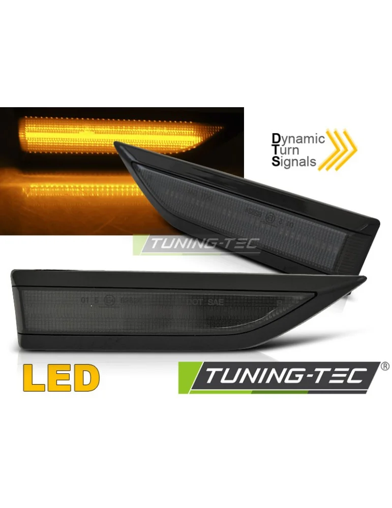 Répétiteurs latéraux noirs fumés pour VW CADDY 15