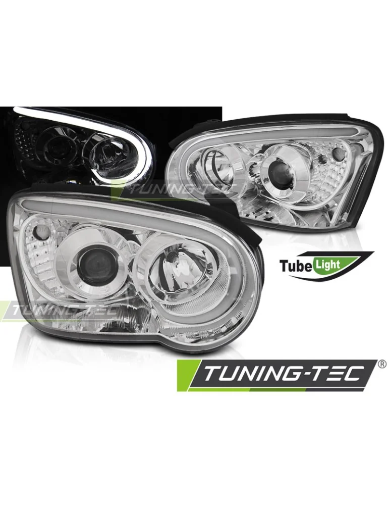 Phares à LED chromés pour SUBARU IMPREZA II GD 03-05