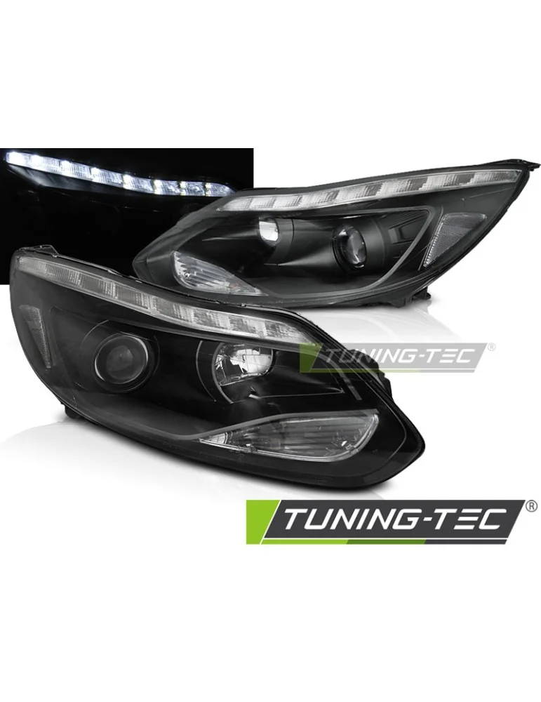 Phares à LED noirs pour FORD FOCUS MK3 11- 10.14