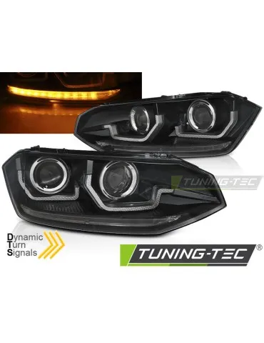 Phares à LED noirs pour VW POLO VI 2G 17-21