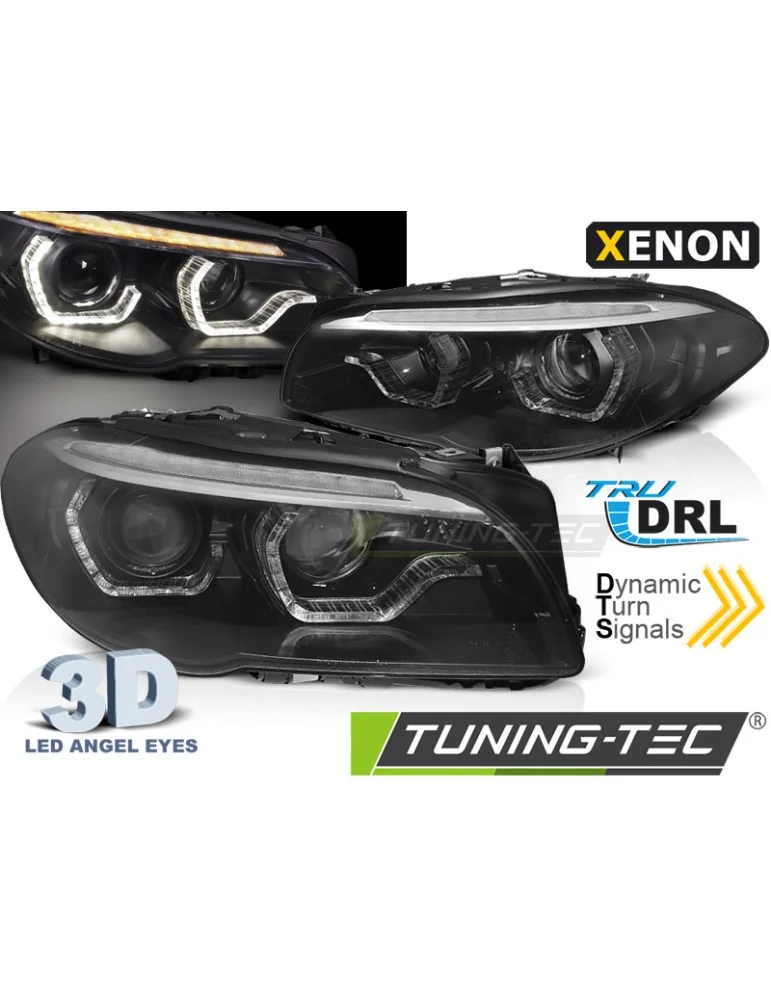 Phares au xénon noirs pour BMW F10/F11 10-13
