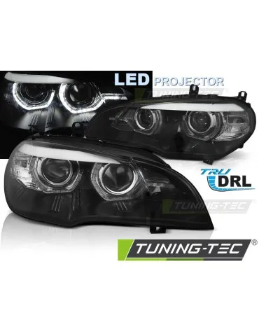 Phares au xénon noirs pour BMW X5 E70 07-13