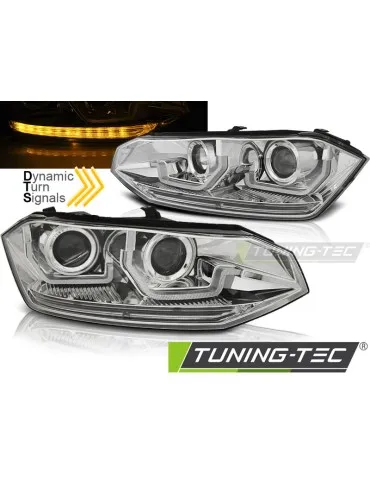 Phares à LED chromés pour VW POLO VI 2G 17-21