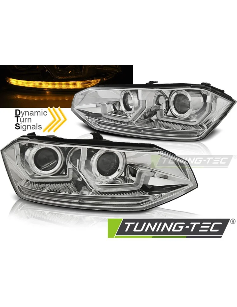 Phares à LED chromés pour VW POLO VI 2G 17-21