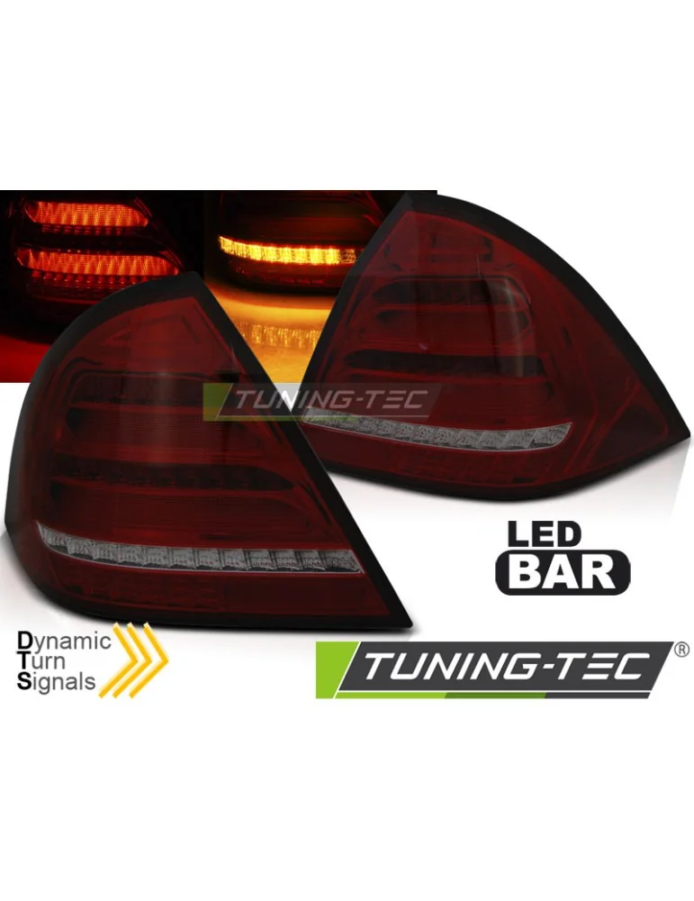 Feux arrière à LED fumés rouges pour MERCEDES W203 Berline 04-07