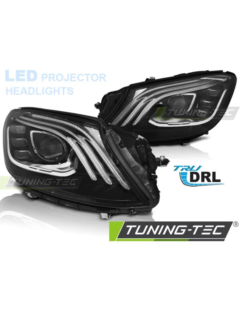 Phares à LED noirs pour MERCEDES W222 13-17