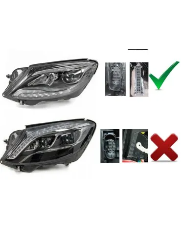 Phares à LED noirs pour MERCEDES W222 13-17