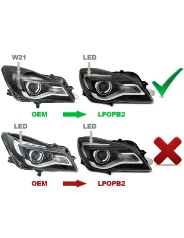 Phares à LED noirs pour OPEL INSIGNIA 13-17