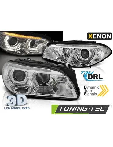 Phares au xénon chromés pour BMW F10/F11 13-16