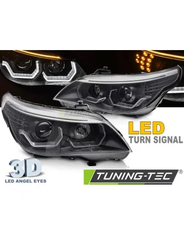 Phares à LED noirs pour BMW E60 E61 03-07