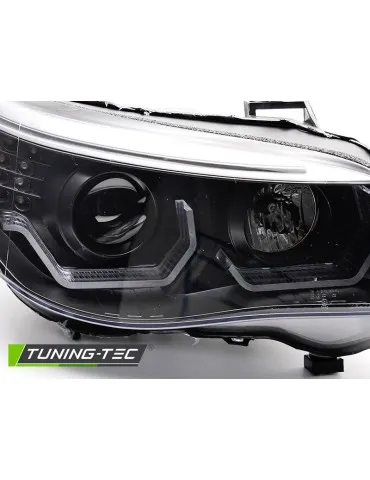 Phares à LED noirs pour BMW E60 E61 03-07