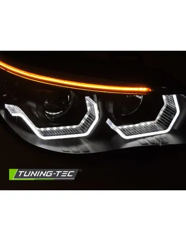 Phares à LED noirs pour BMW E60 E61 03-07