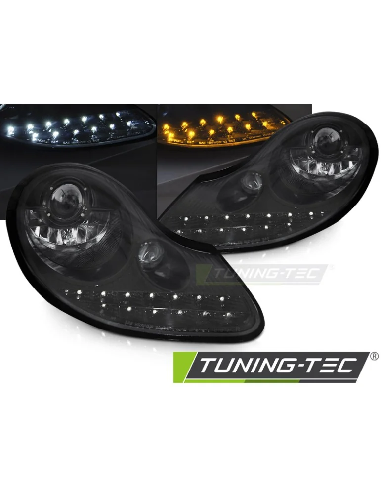 Phares à LED noirs pour PORSCHE BOXSTER 96-04 911 996