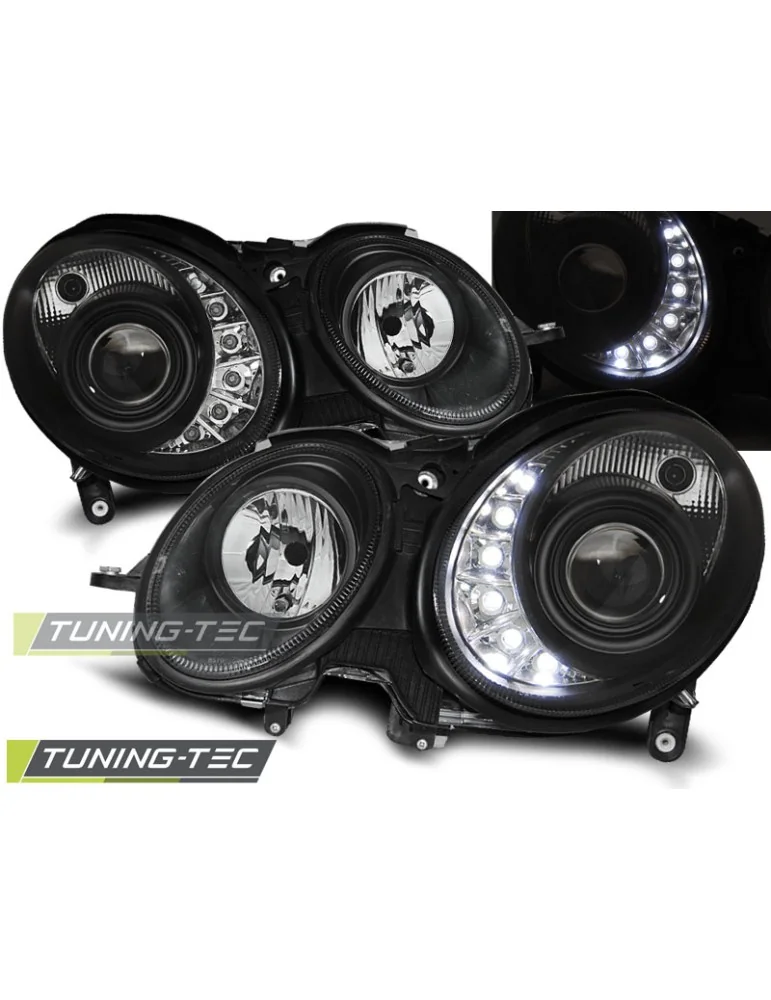 Phares au xénon noirs pour MERCEDES W211 E-KLASA 03.02-04.06