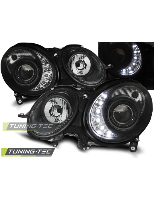 Phares au xénon noirs pour Mercedes W211 Classe E (2002 - 2006)