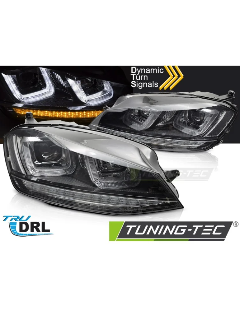 Phares noirs pour VW GOLF 7 13-17