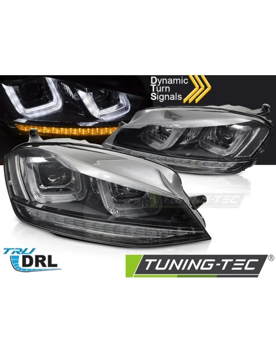 Phares noirs pour VW Golf 7 (2013 - 2017)