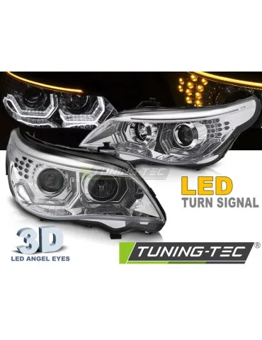 Phares à LED chromés pour BMW E60 E61 03-07