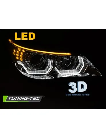 Phares à LED chromés pour BMW E60 E61 03-07