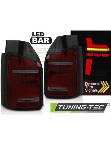 Feux arrière à LED fumés rouges pour VW T5 10-15