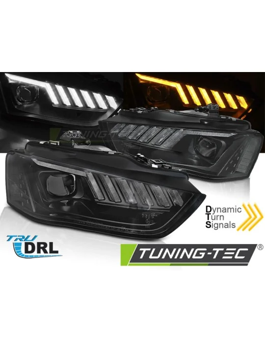 Phares au xénon noirs pour Audi A4 B8 (2012 - 2015)