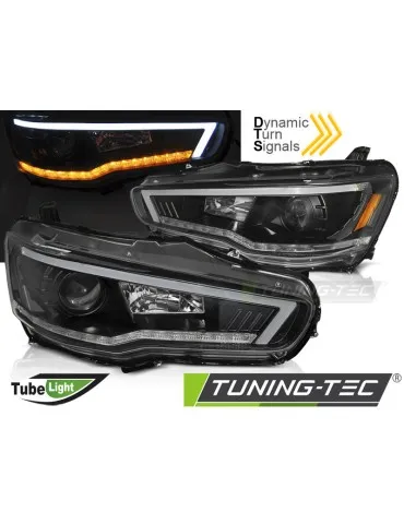 Phares à LED noirs pour MITSUBISHI LANCER 8 08-16
