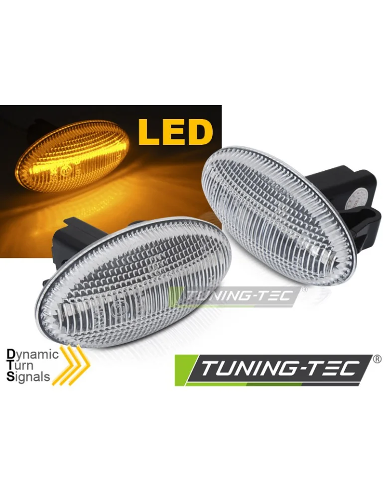 Répétiteurs latéraux à LED blancs pour PEUGEOT 107 206 307 CITROEN C1 C2 C3 C4