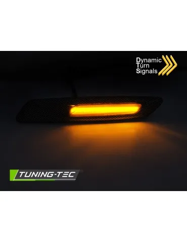 Répétiteurs latéraux à LED fumés aspect carbone pour BMW F10/F11 10-13