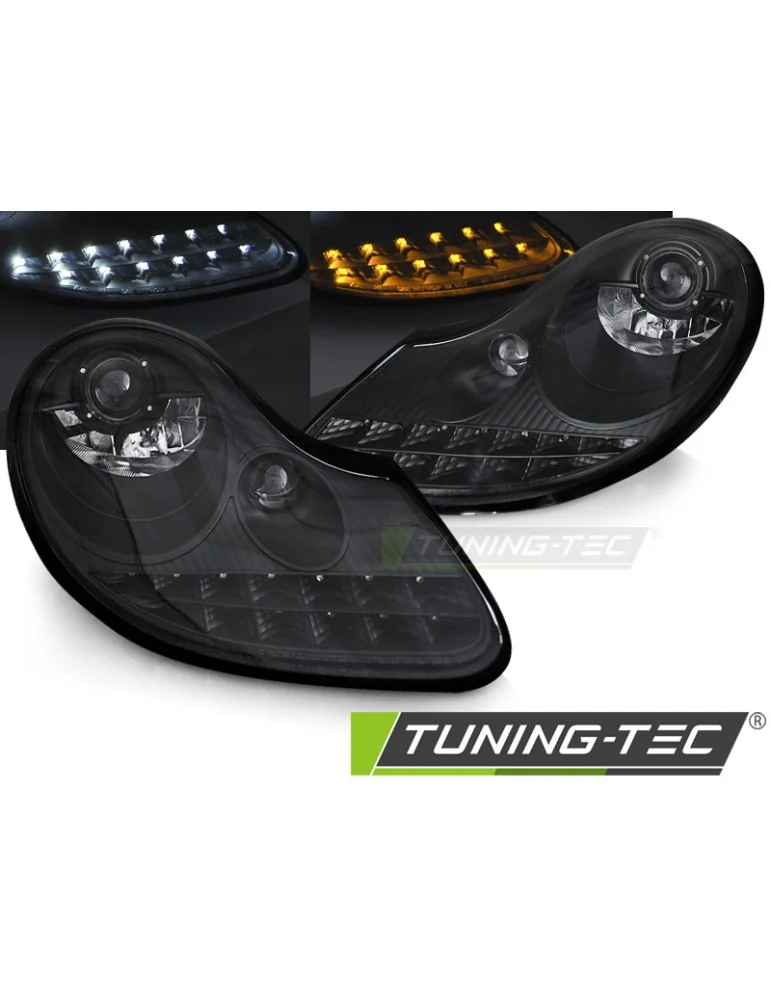 Phares à LED noirs pour PORSCHE BOXSTER 96-04 911 996