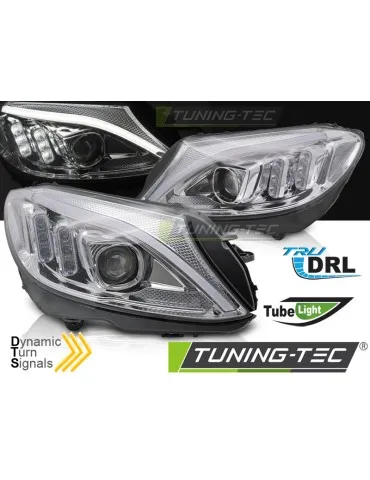 Phares à LED chromés pour MERCEDES W205 14-18