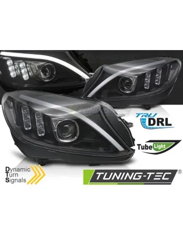 Phares à LED noirs pour MERCEDES W205 14-18