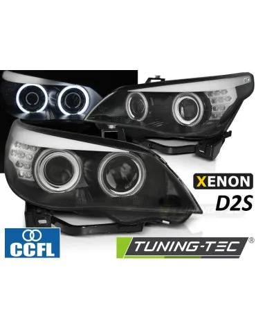 Phares au xénon noirs pour BMW E60/E61 03-04