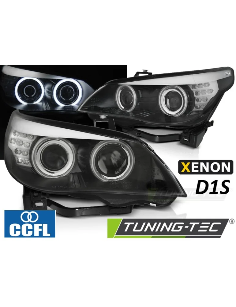 Phares au xénon noirs pour BMW E60/E61 05-07