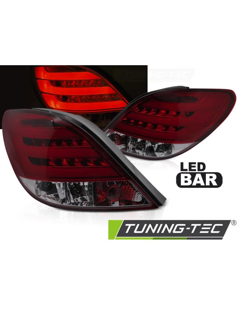 Feux arrière à LED fumés rouges pour PEUGEOT 207 3 portes/5 portes 05.06-06.09