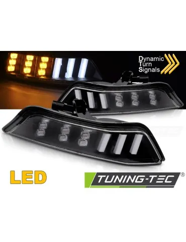 Clignotants avant à LED noirs pour FORD MUSTANG 15-17