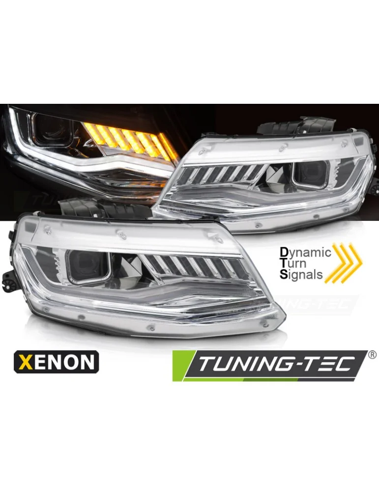Phares au xénon chromés pour CHEVROLET CAMARO 16-18 HID