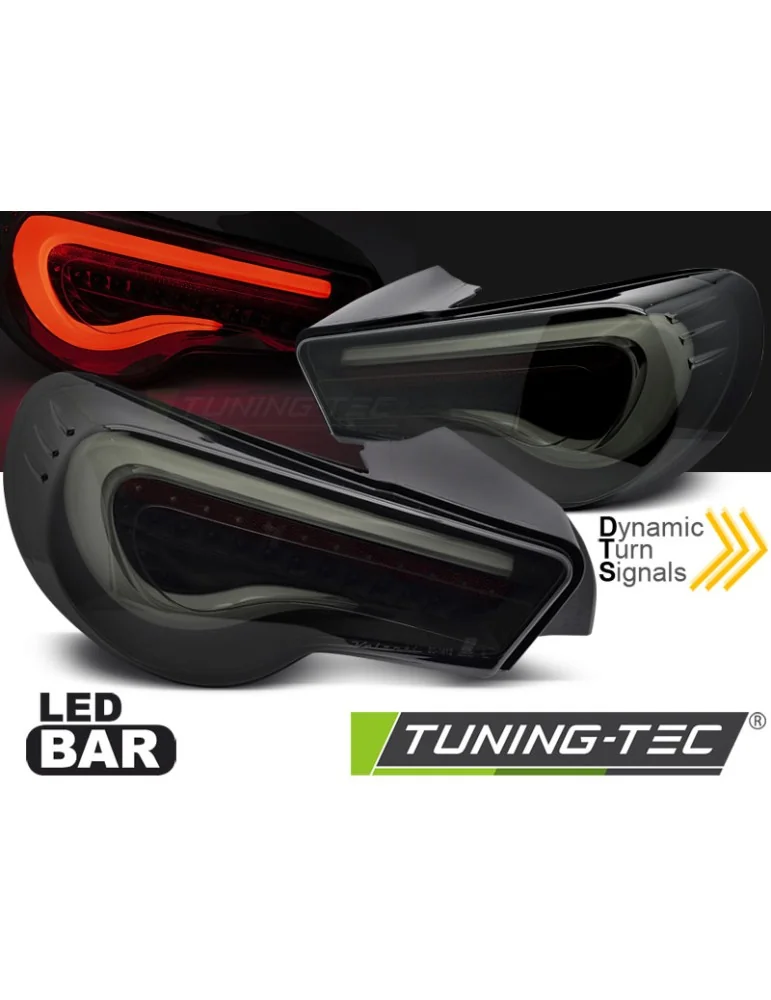 Feux arrière à LED noirs fumés blancs pour TOYOTA GT86 12-21