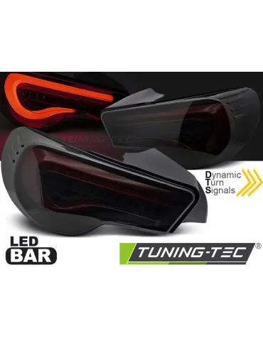 Feux arrière à LED noirs fumés rouges pour TOYOTA GT86 12-21