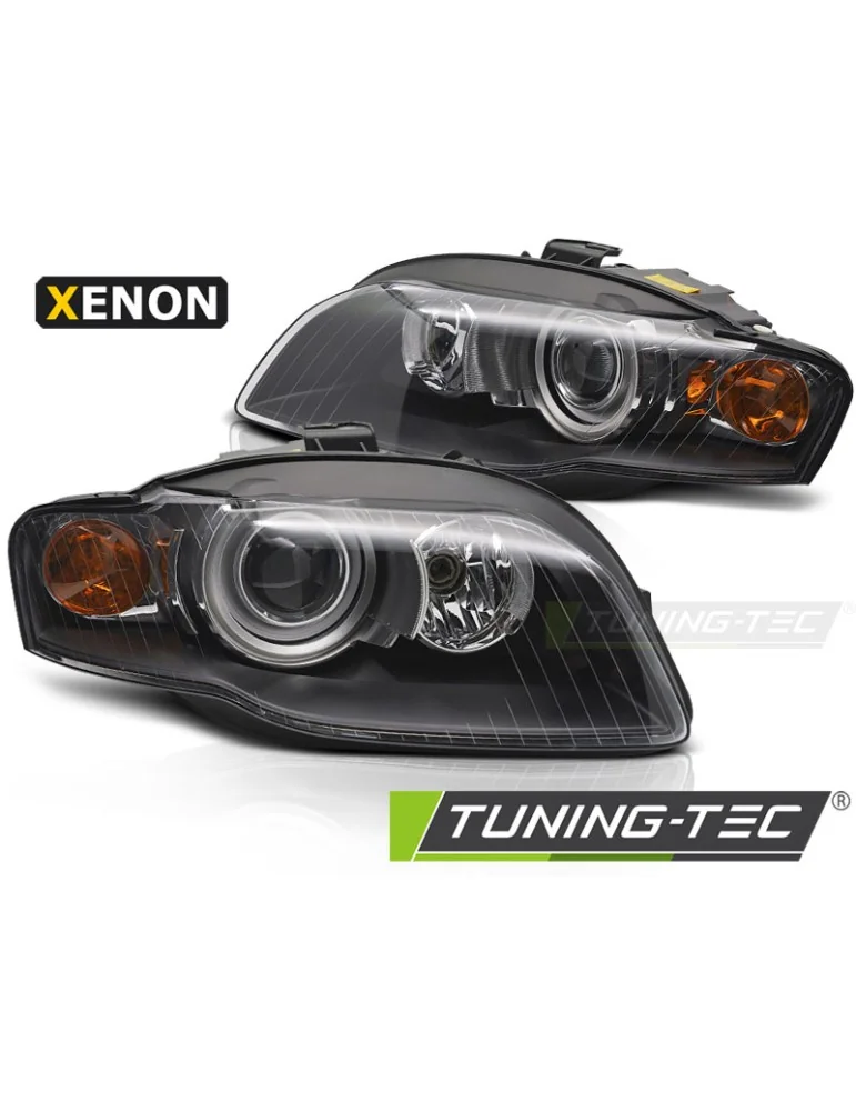 Phares au xénon noirs pour AUDI A4 B7 11.04-03.08