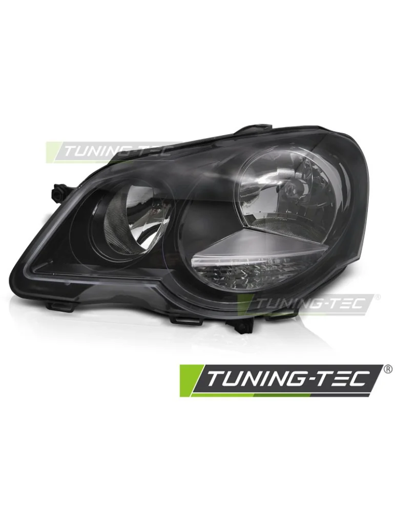 Phares halogène noirs pour VW POLO 9N3 05-09