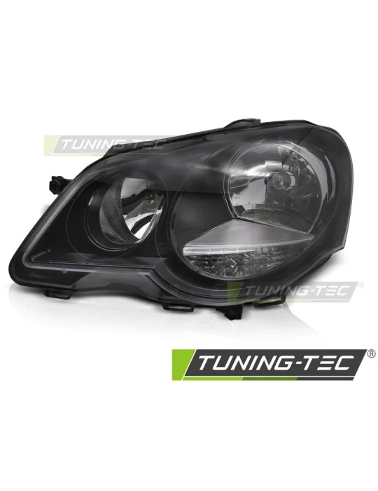 Phare halogène noir côté gauche pour VW Polo 9N3 (2005 - 2009)