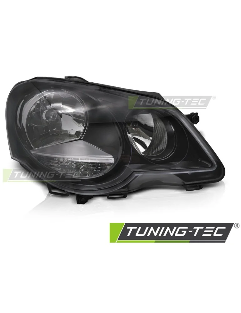 Phares halogène noirs pour VW POLO 9N3 05-09