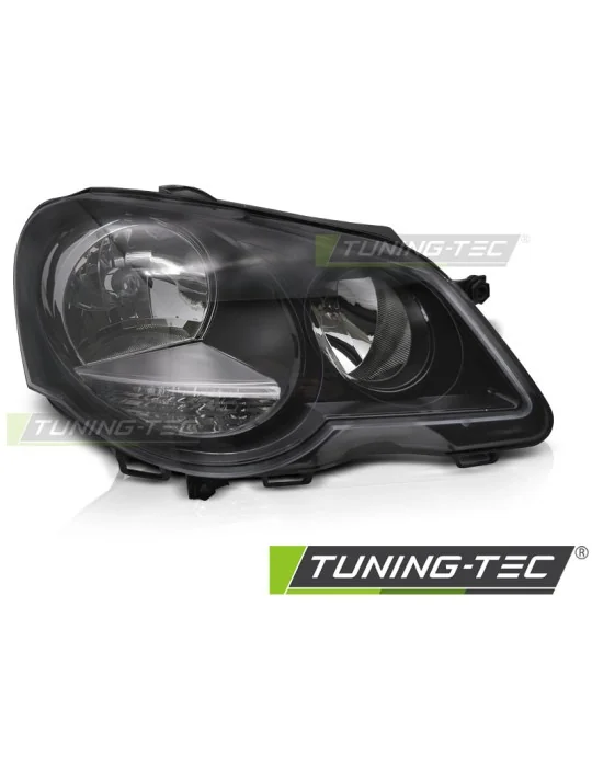 Phare halogène noir côté droit pour VW Polo 9N3 (2005 - 2009)