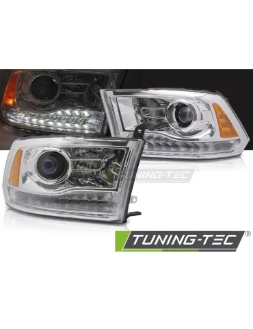 Phares à LED chromés pour DODGE RAM 09-18