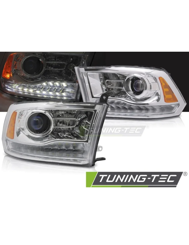 Phares à LED chromés pour DODGE RAM 09-18