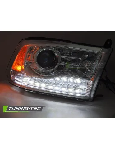 Phares à LED chromés pour DODGE RAM 09-18