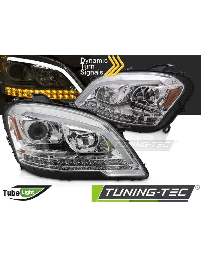 Phares à LED chromés pour MERCEDES W164 ML M-KLASA 09-11